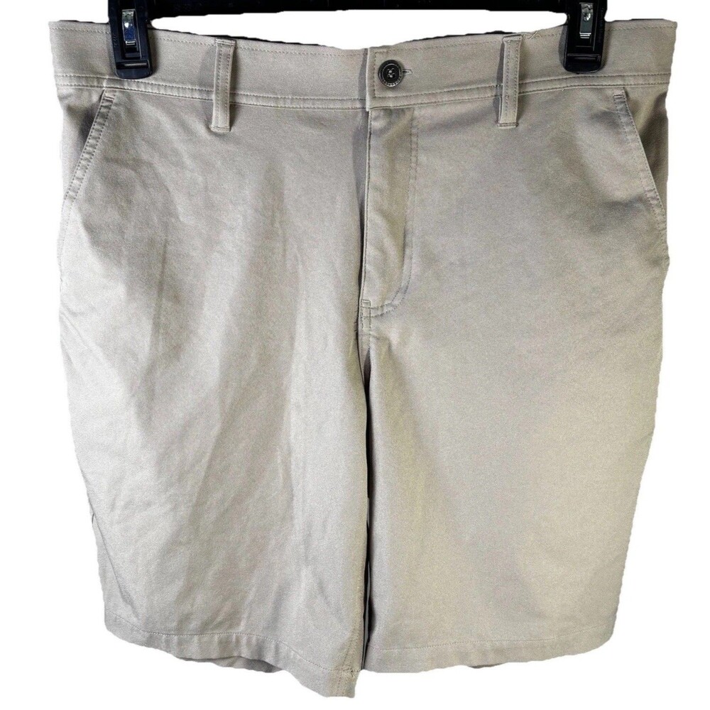 32 Degrees Cool Shorts Mens Size 34 Khaki Pockets Mesh Stretch Zip Pocket Bag